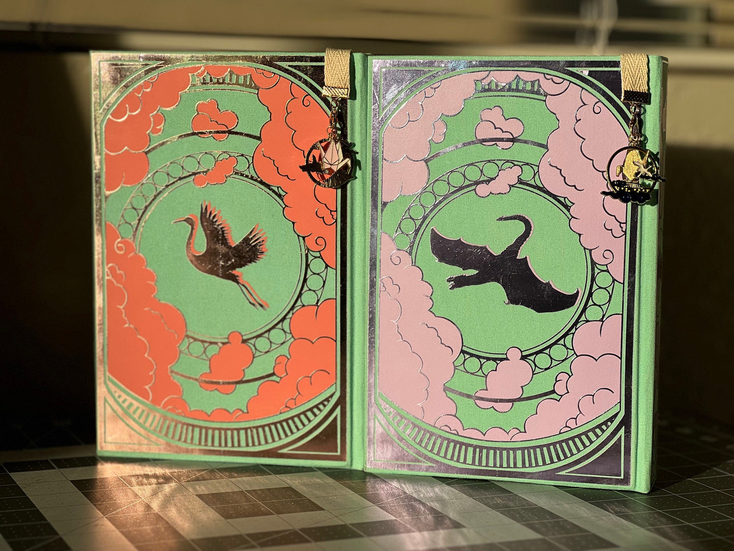 Six Crimson Cranes & The Dragons Promise by Elizabeth Lim Special Edition Rebinds Sprayed Edges Built in bookmark