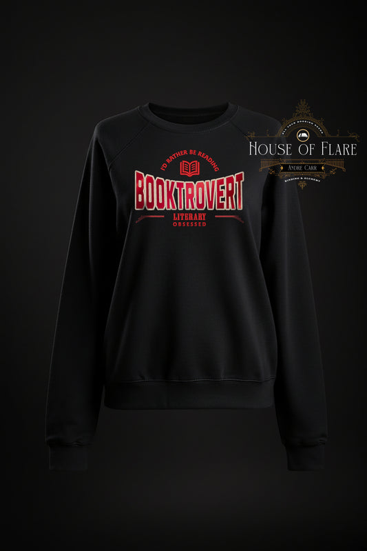 "BOOKTROVERT" - Embroidered Unisex Sweater