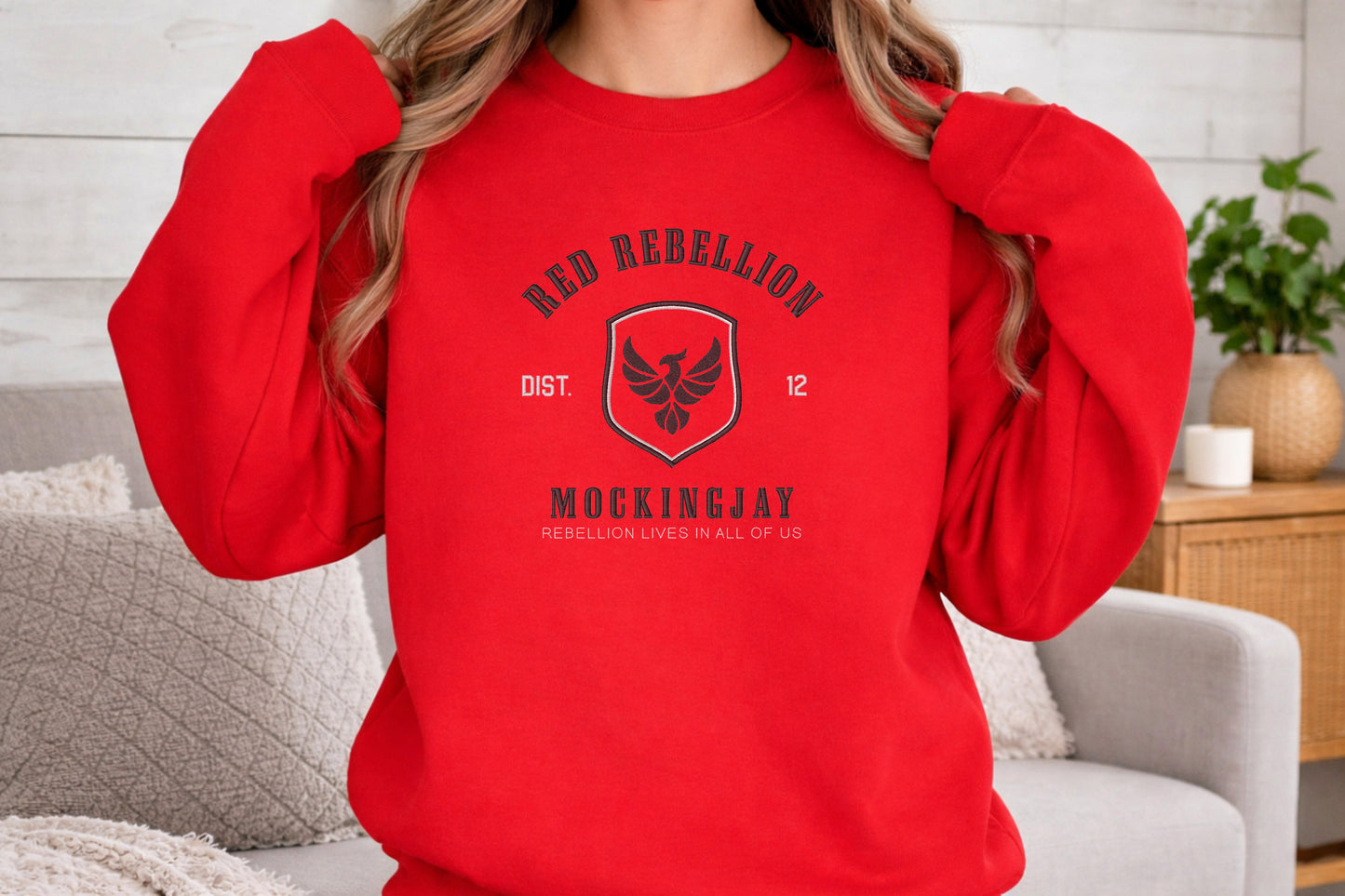"Red Rebellion" - Sweater/Hoodie Embroidered Unisex