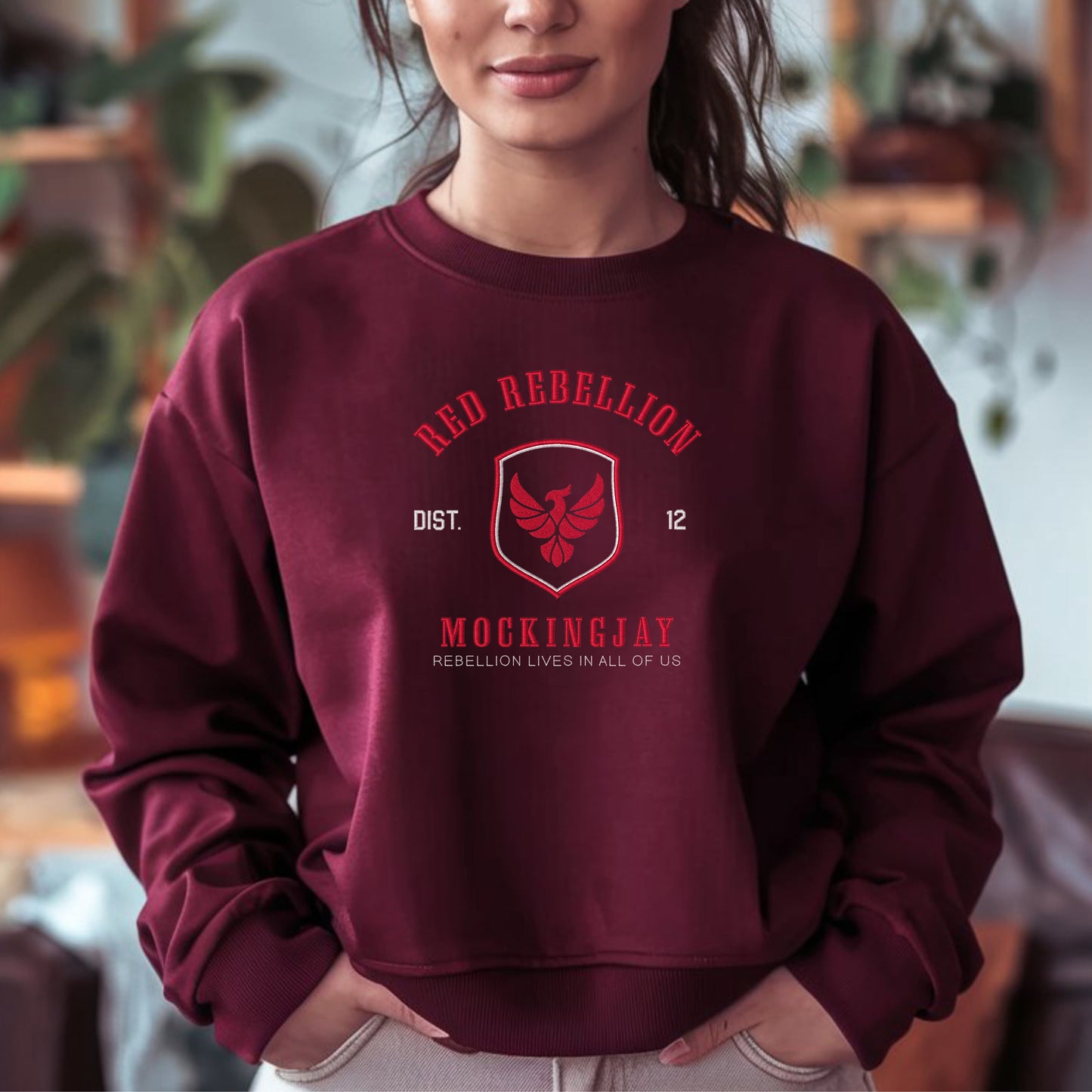 "Red Rebellion" - Sweater/Hoodie Embroidered Unisex