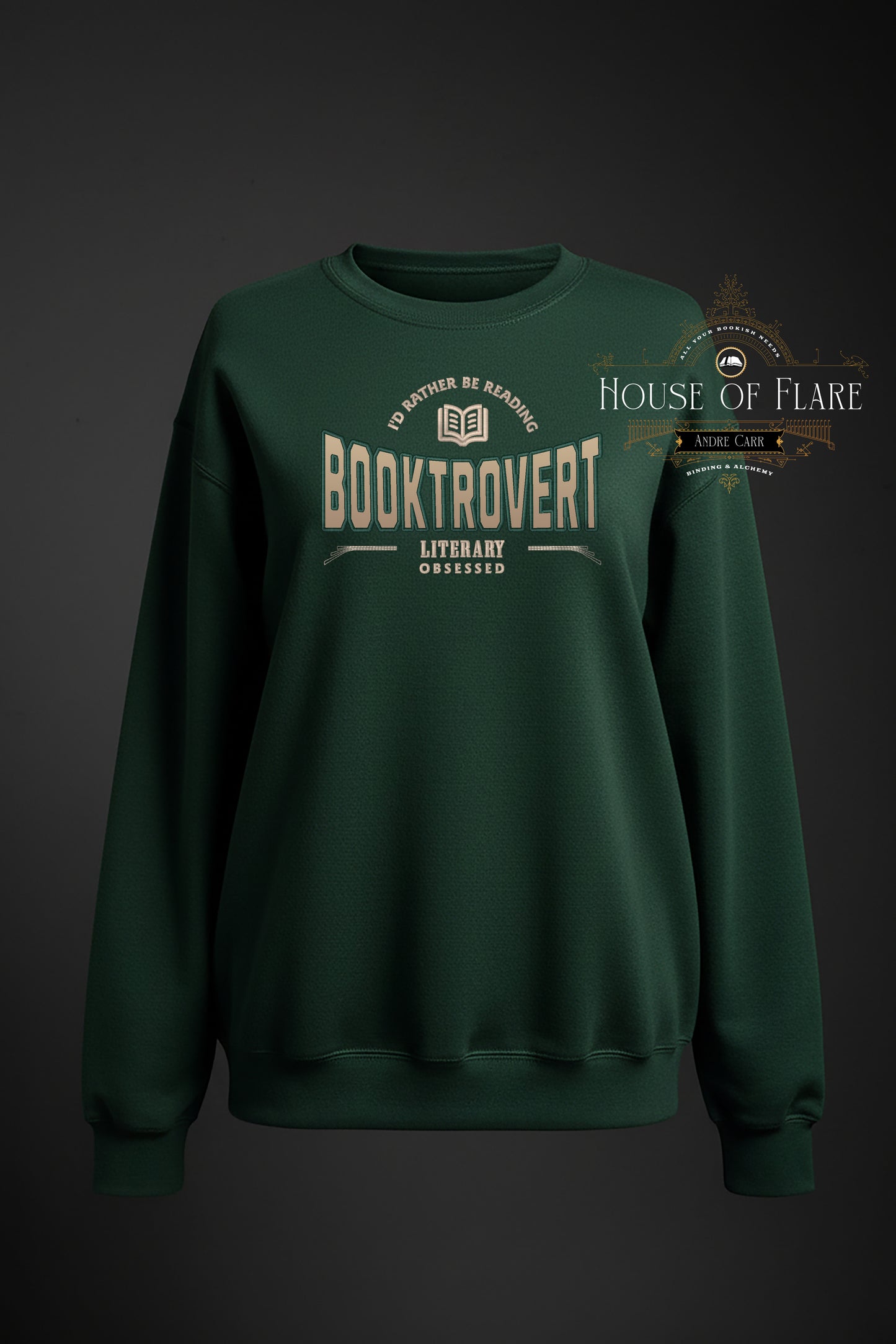 "BOOKTROVERT" - Embroidered Unisex Sweater