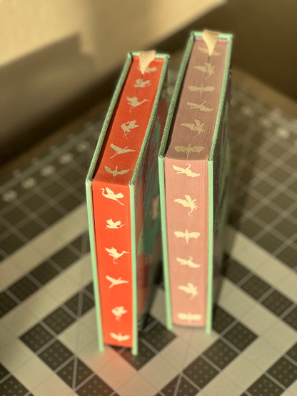 Six Crimson Cranes & The Dragons Promise by Elizabeth Lim Special Edition Rebinds Sprayed Edges Built in bookmark