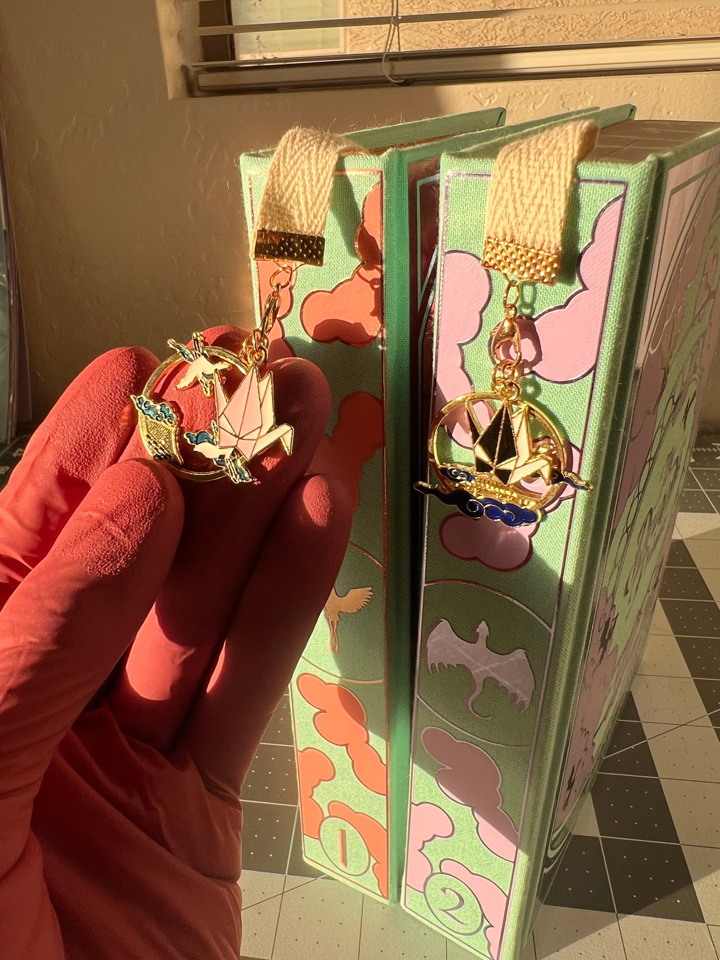 Six Crimson Cranes & The Dragons Promise by Elizabeth Lim Special Edition Rebinds Sprayed Edges Built in bookmark