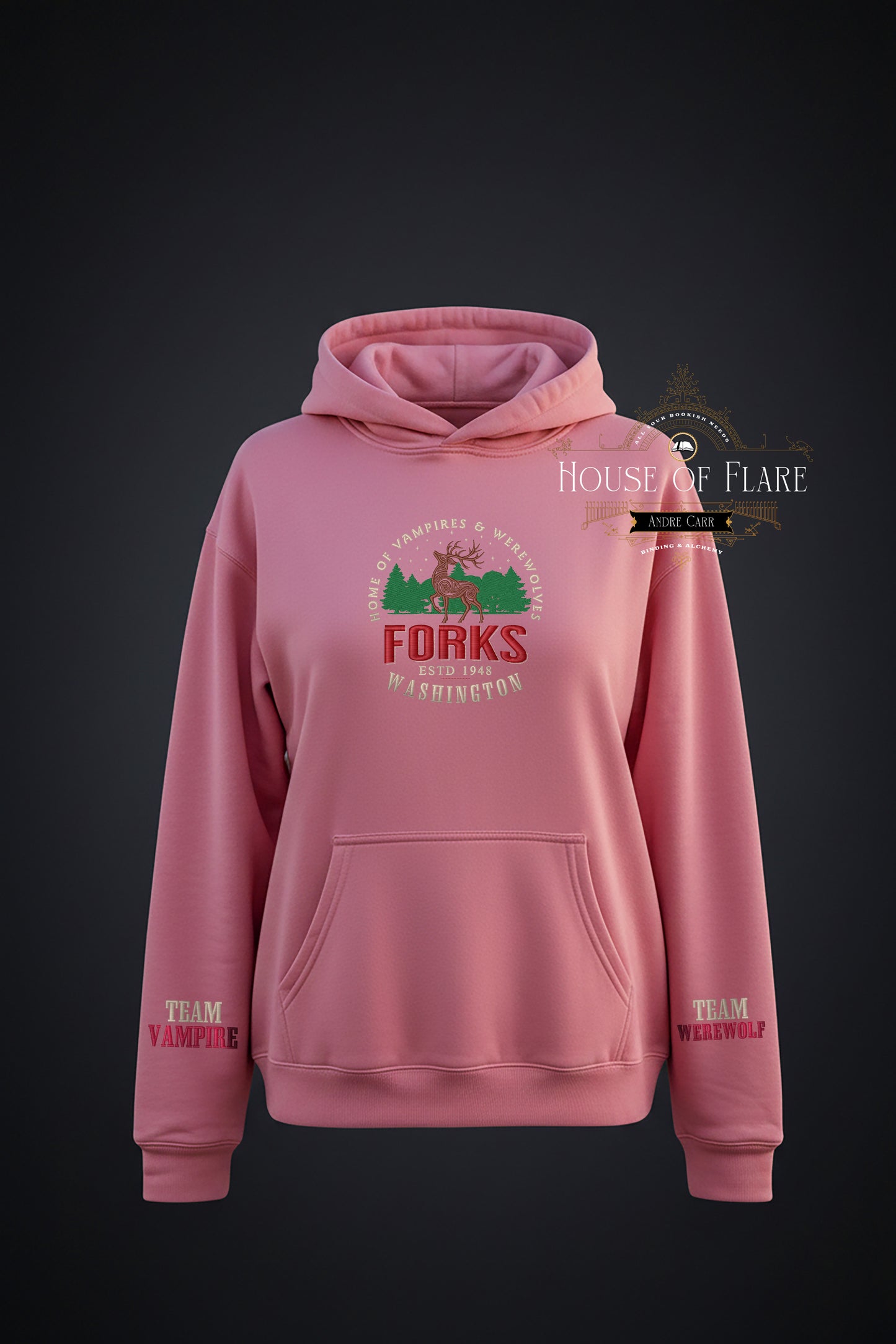 "FORKS Washington" - Sweater/Hoodie Embroidered Unisex