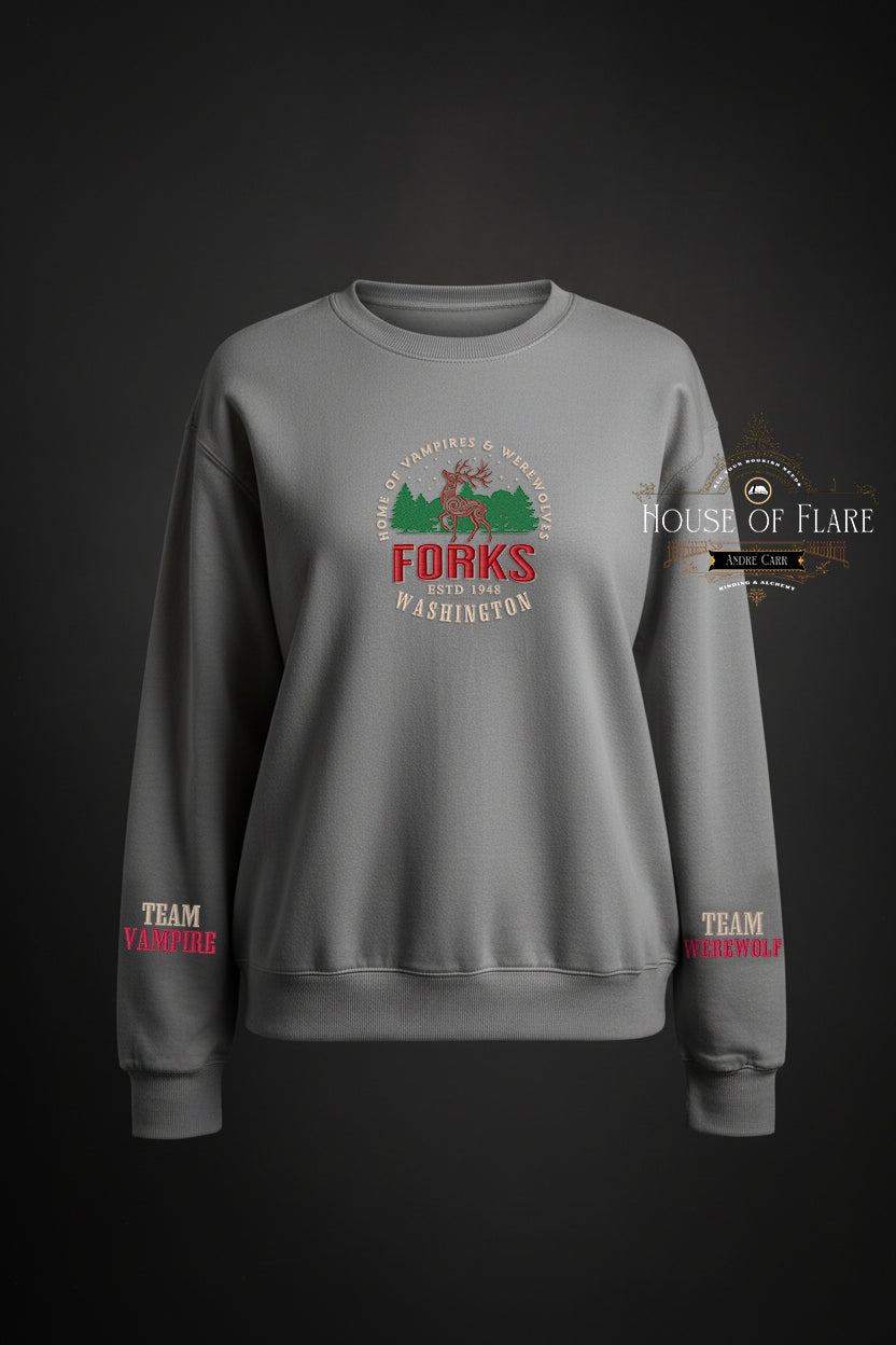 "FORKS Washington" - Sweater/Hoodie Embroidered Unisex