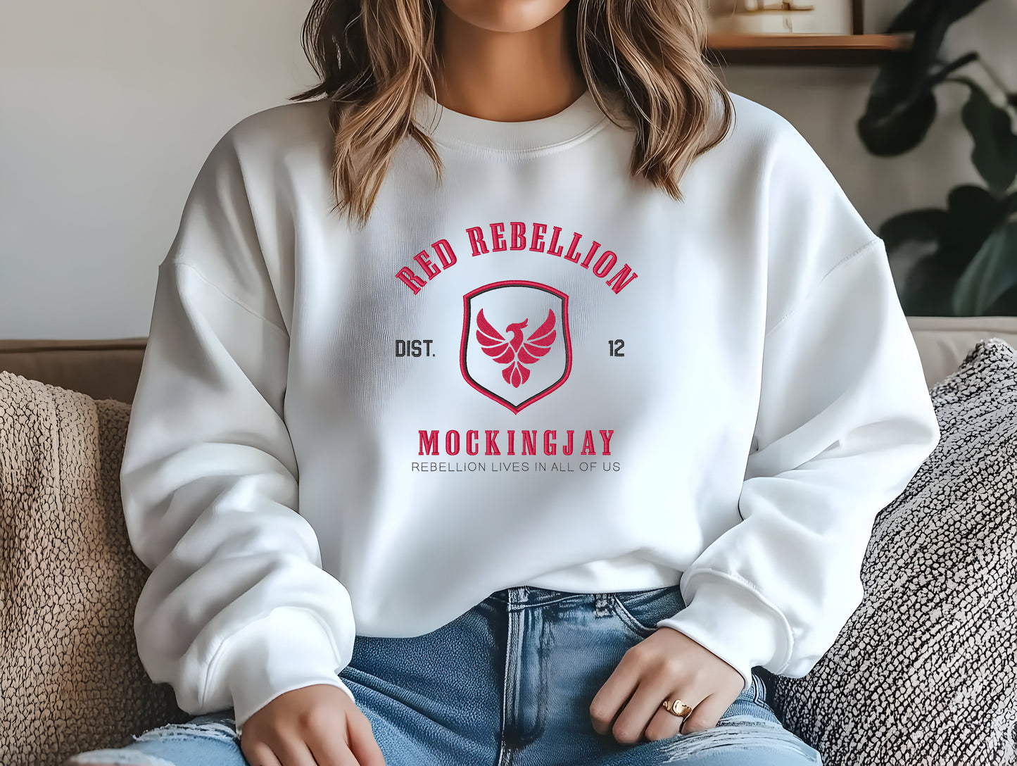 "Red Rebellion" - Sweater/Hoodie Embroidered Unisex