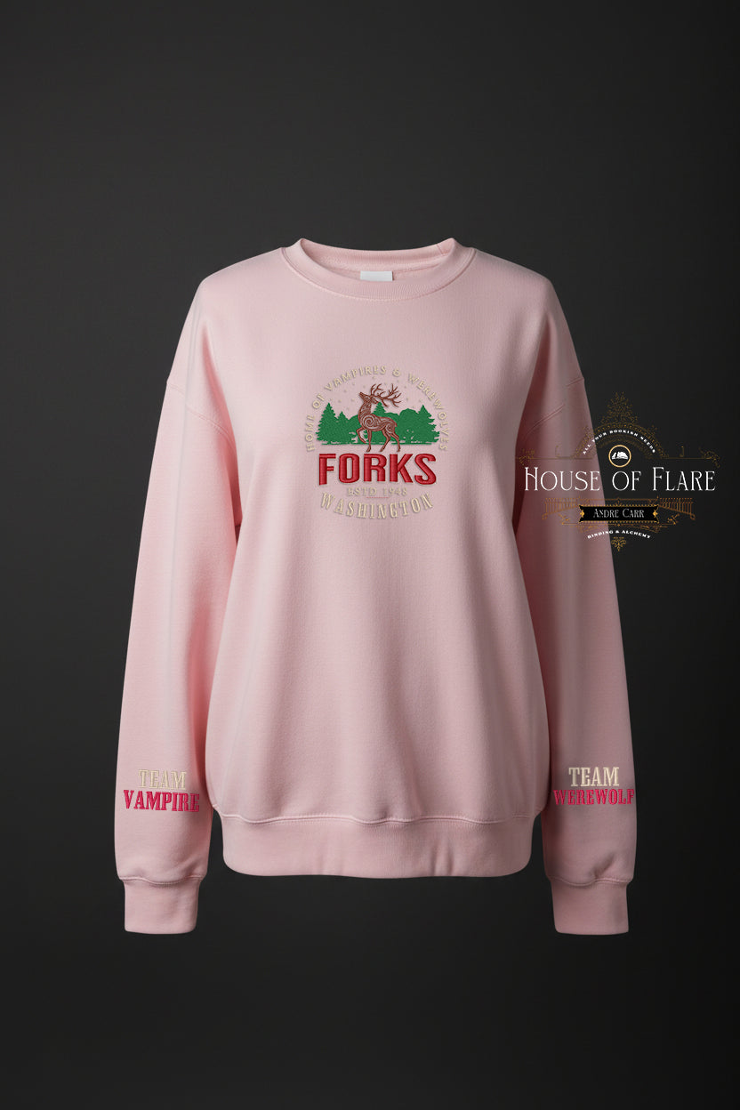 "FORKS Washington" - Sweater/Hoodie Embroidered Unisex