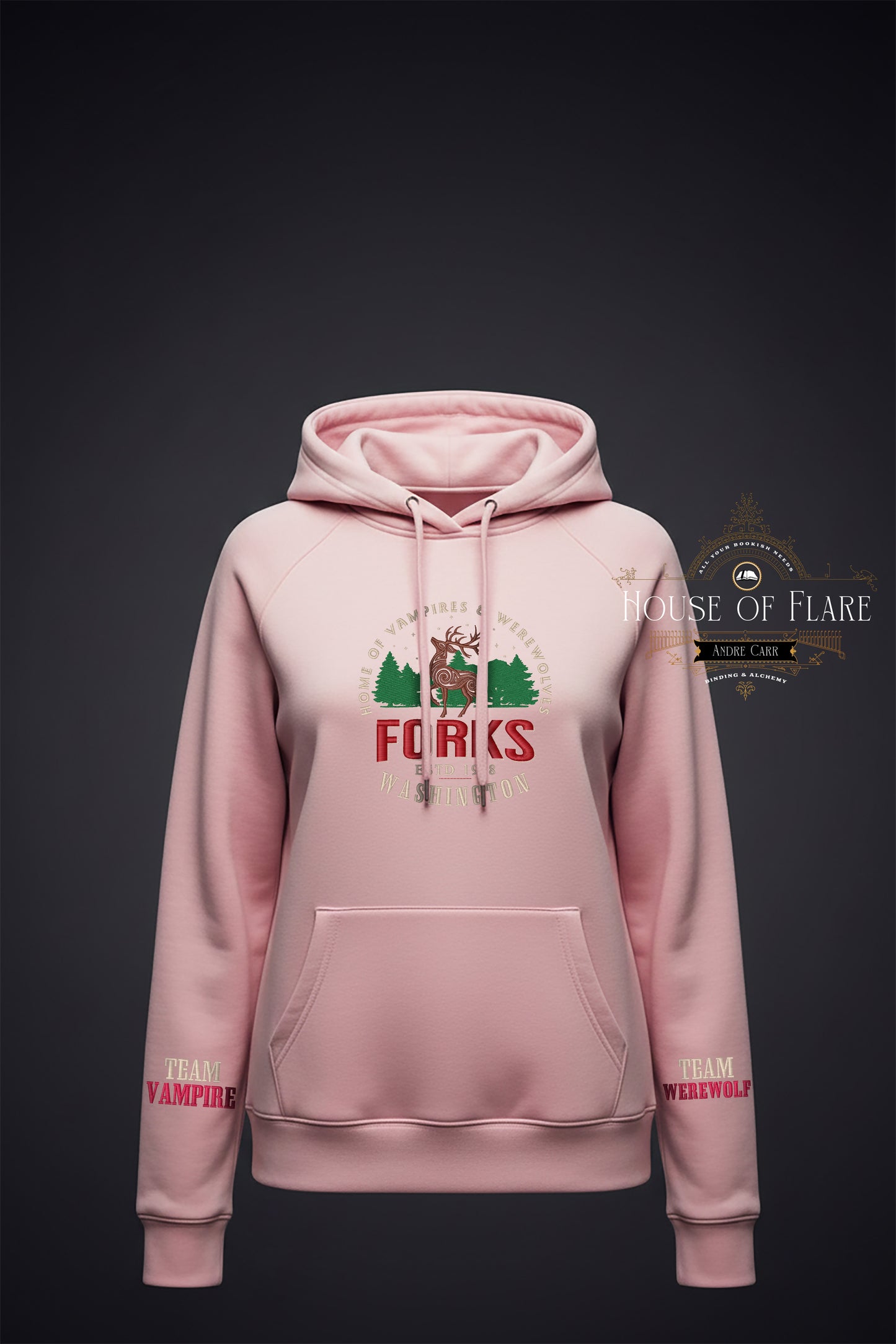 "FORKS Washington" - Sweater/Hoodie Embroidered Unisex