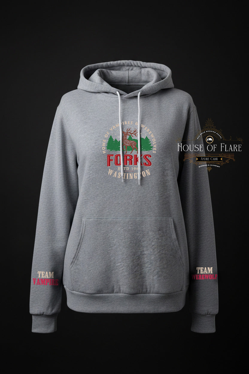 "FORKS Washington" - Sweater/Hoodie Embroidered Unisex