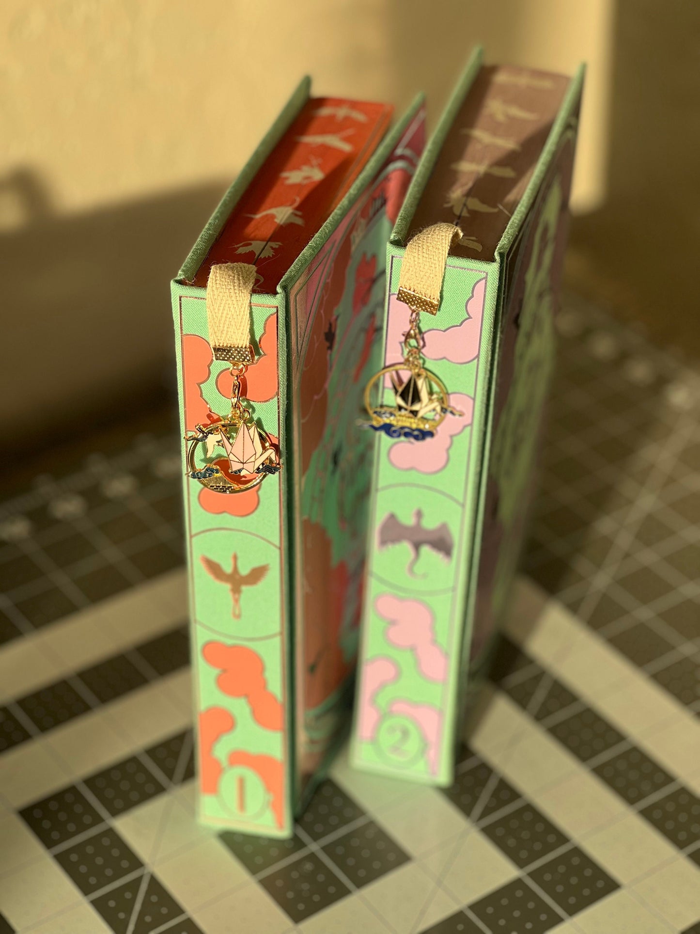 Six Crimson Cranes & The Dragons Promise by Elizabeth Lim Special Edition Rebinds Sprayed Edges Built in bookmark