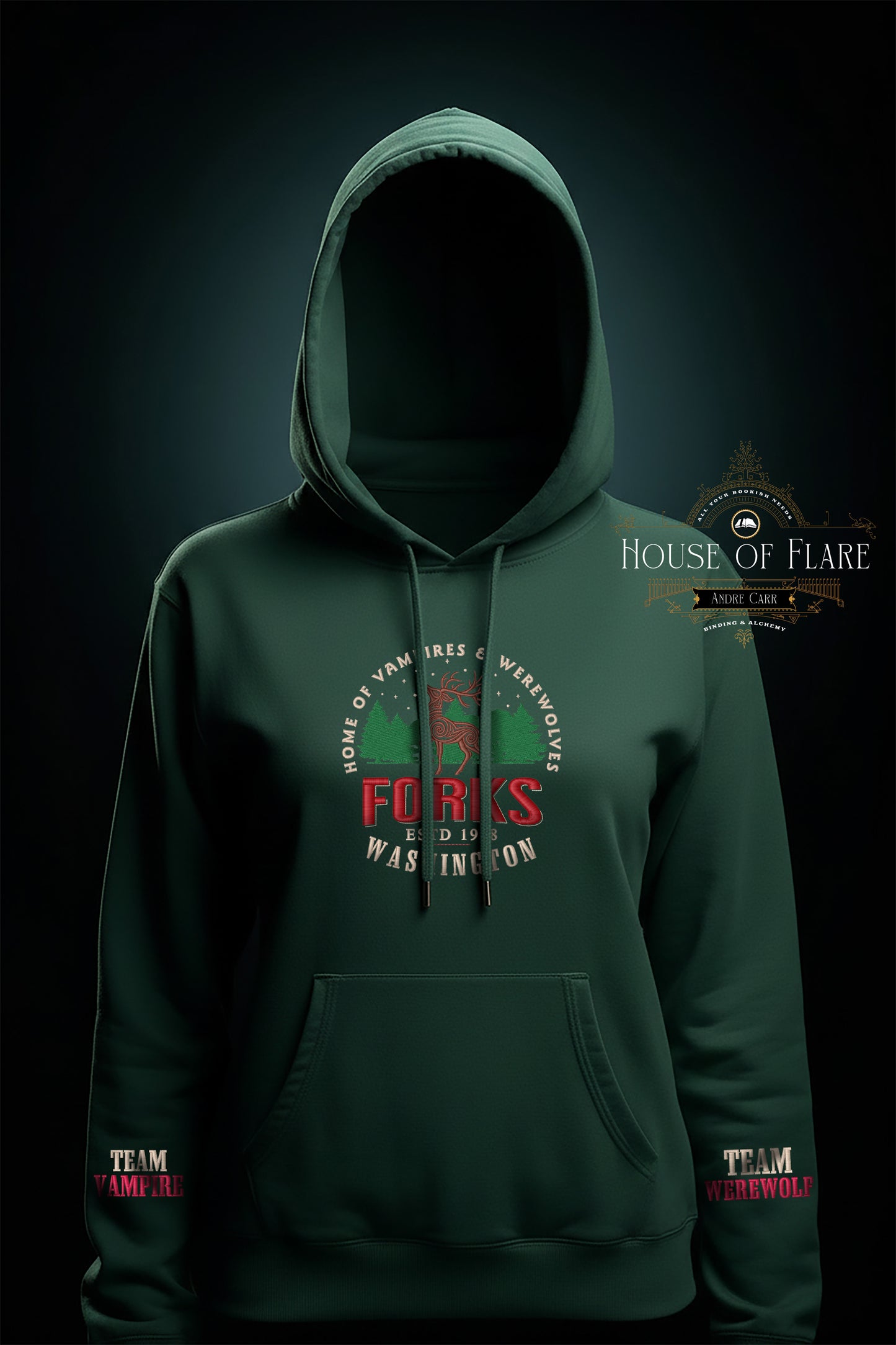 "FORKS Washington" - Sweater/Hoodie Embroidered Unisex
