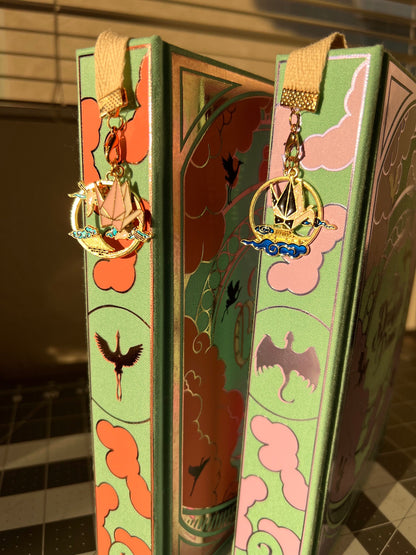 Six Crimson Cranes & The Dragons Promise by Elizabeth Lim Special Edition Rebinds Sprayed Edges Built in bookmark