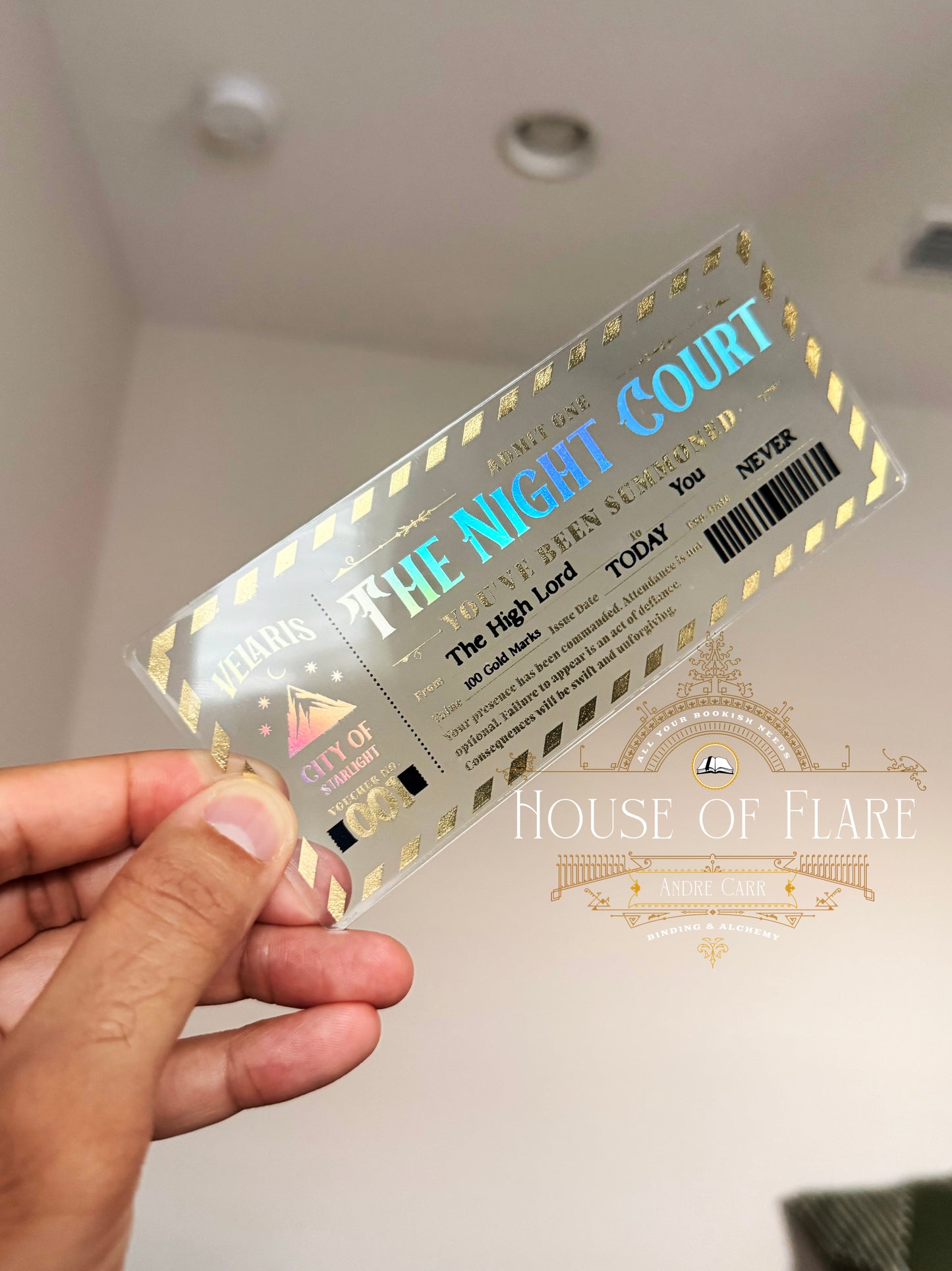 Court Invitations | Holographic Transparent Bookmarks