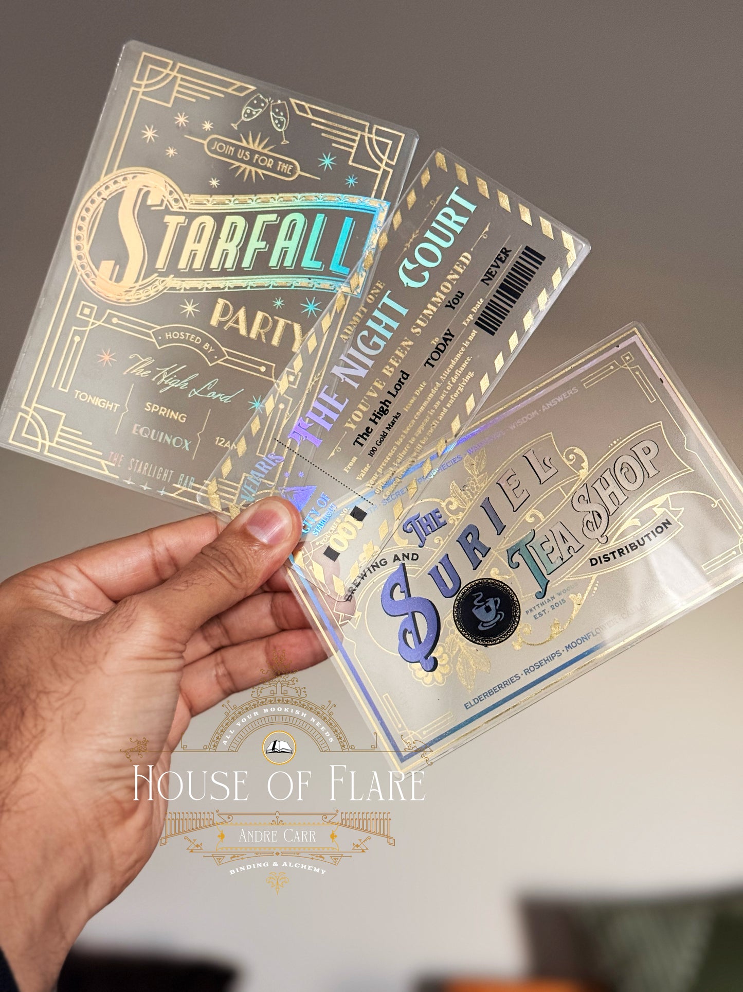 Court Invitations | Holographic Transparent Bookmarks