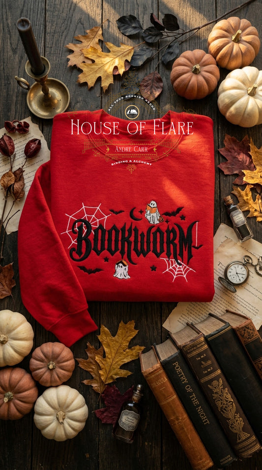 Bookworm Spooky - Embroidered Unisex Sweater