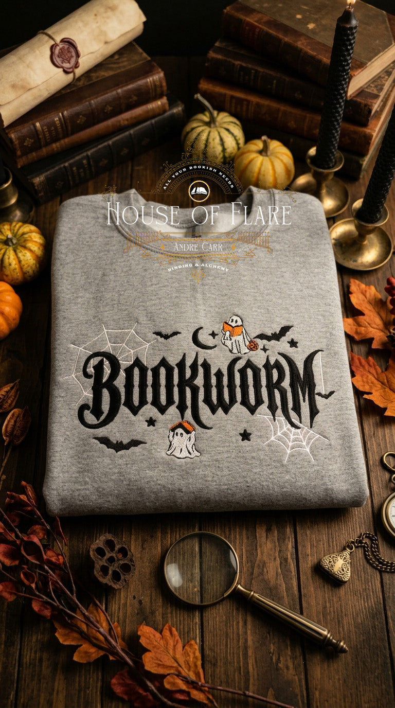 Bookworm Spooky - Embroidered Unisex Sweater