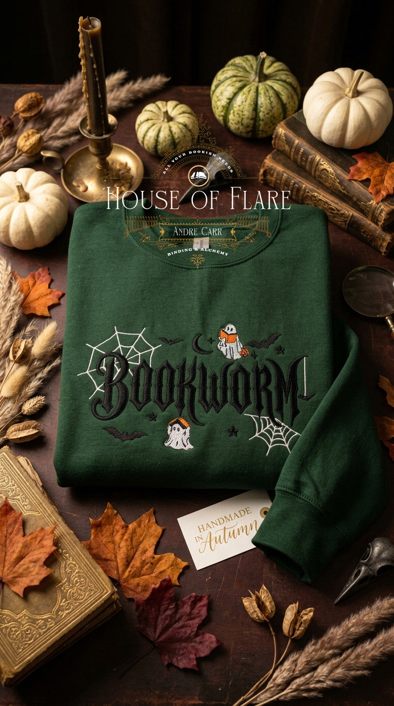Bookworm Spooky - Embroidered Unisex Sweater