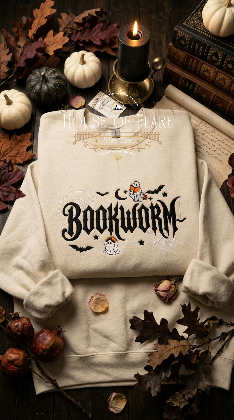 Bookworm Spooky - Embroidered Unisex Sweater