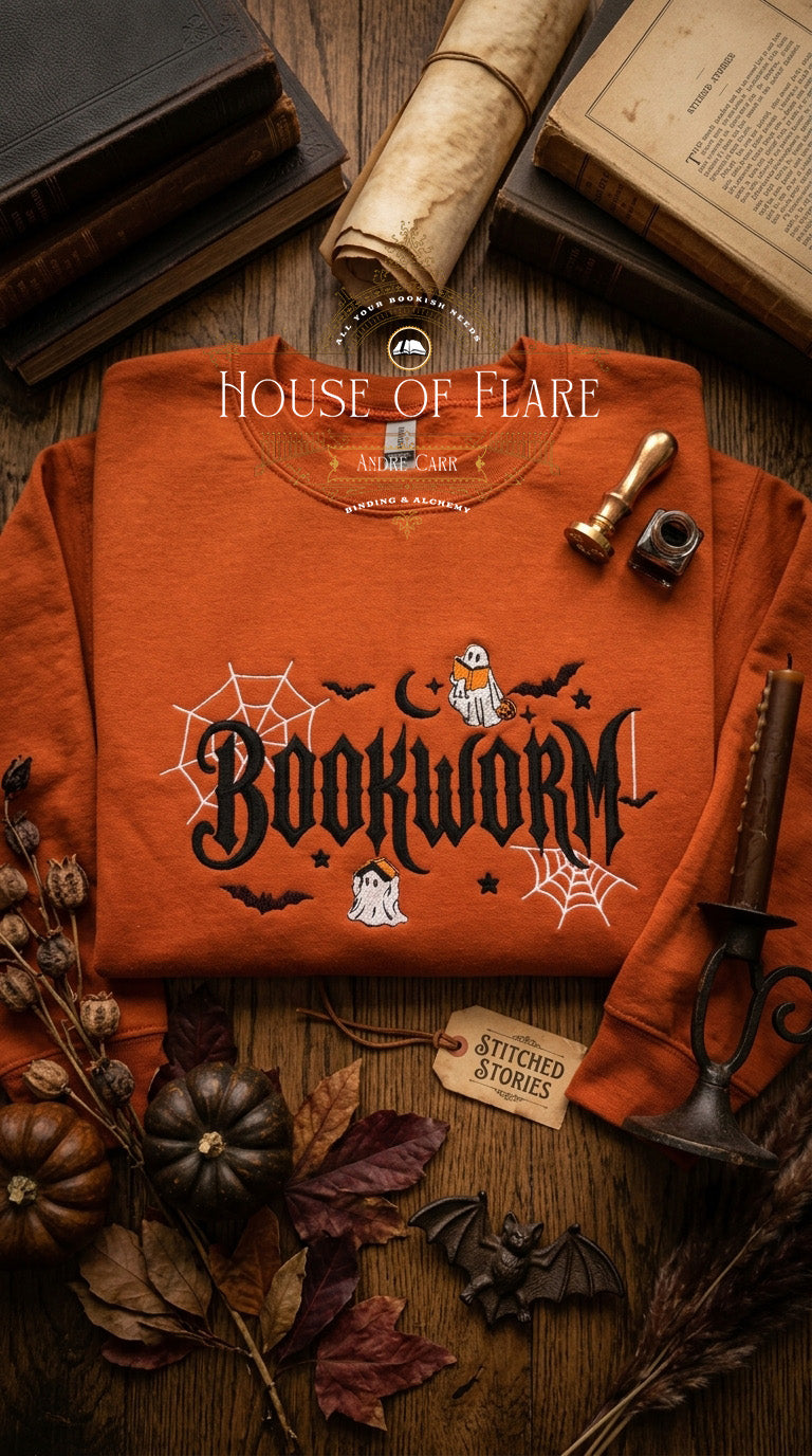 Bookworm Spooky - Embroidered Unisex Sweater