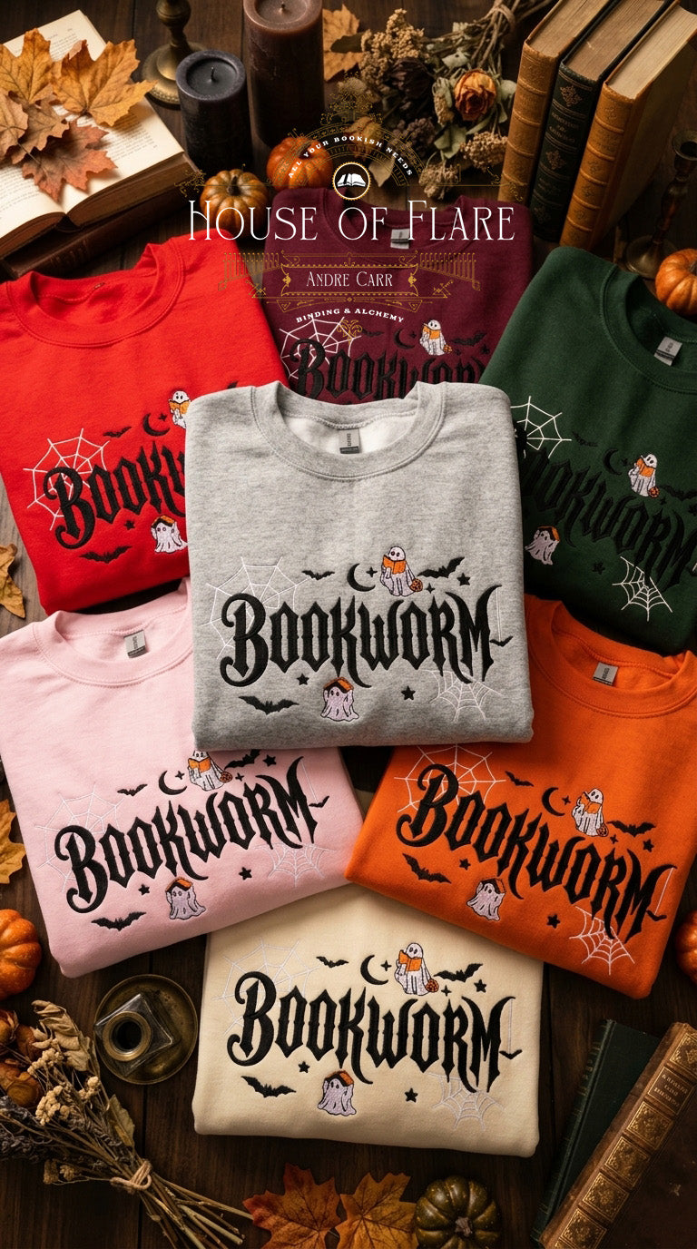 Bookworm Spooky - Embroidered Unisex Sweater