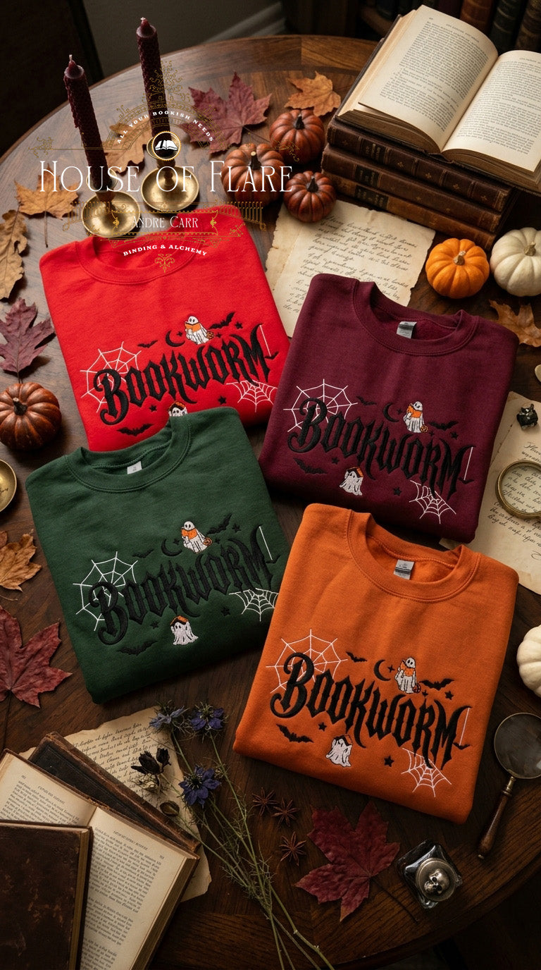 Bookworm Spooky - Embroidered Unisex Sweater