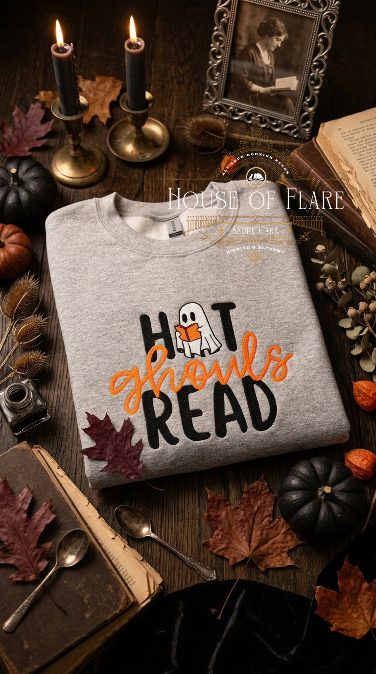 Hot ghouls Read Ghost - Embroidered Unisex Sweater