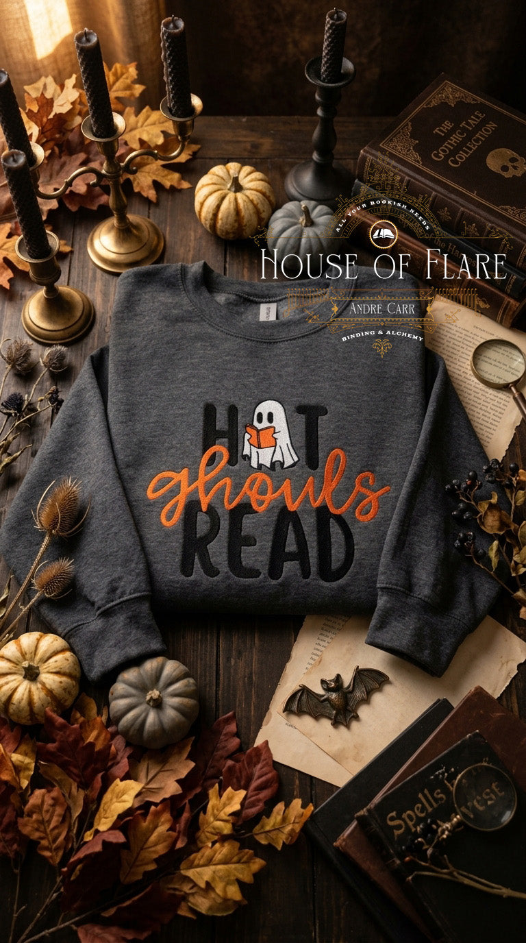 Hot ghouls Read Ghost - Embroidered Unisex Sweater