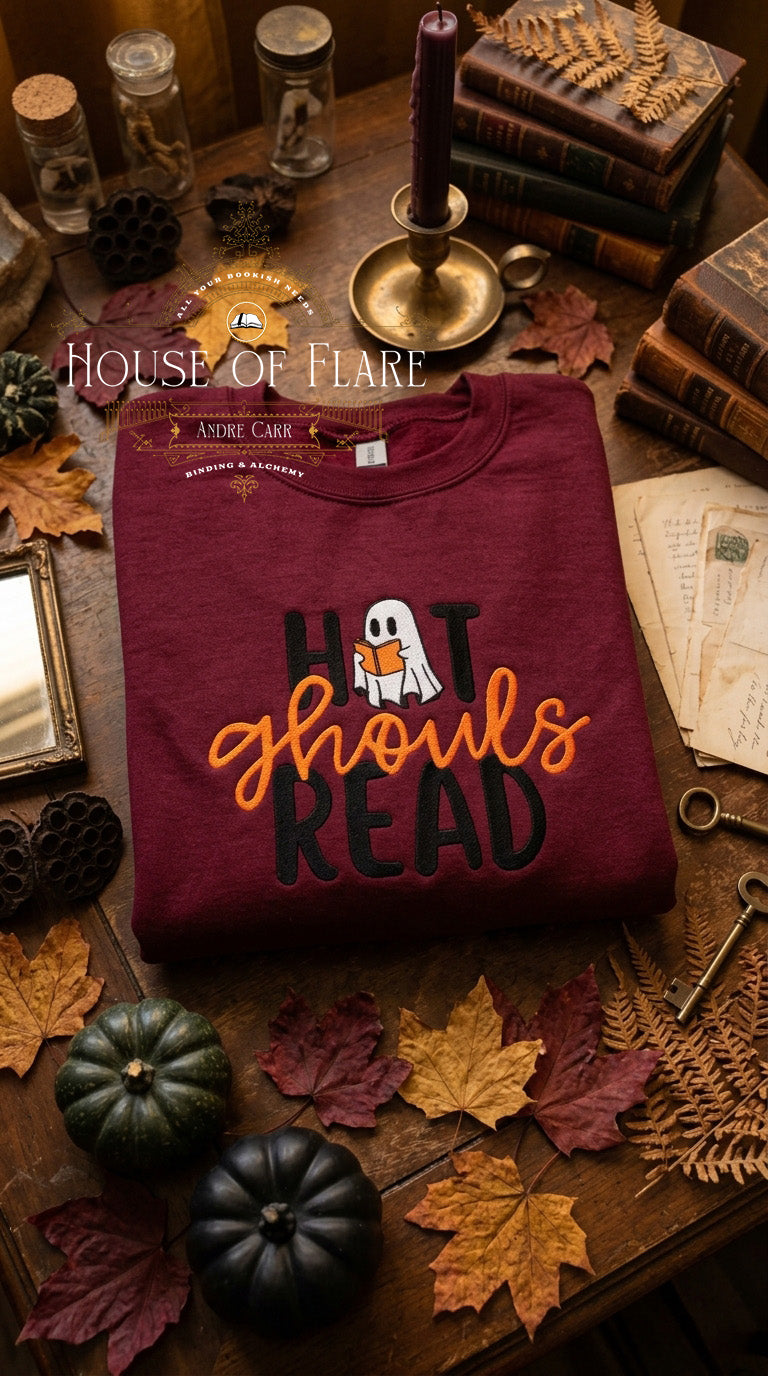 Hot ghouls Read Ghost - Embroidered Unisex Sweater