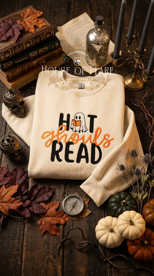 Hot ghouls Read Ghost - Embroidered Unisex Sweater