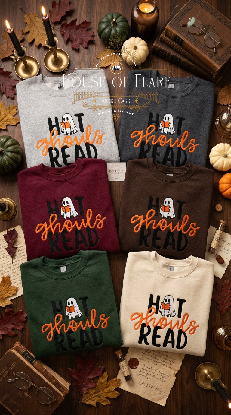 Hot ghouls Read Ghost - Embroidered Unisex Sweater