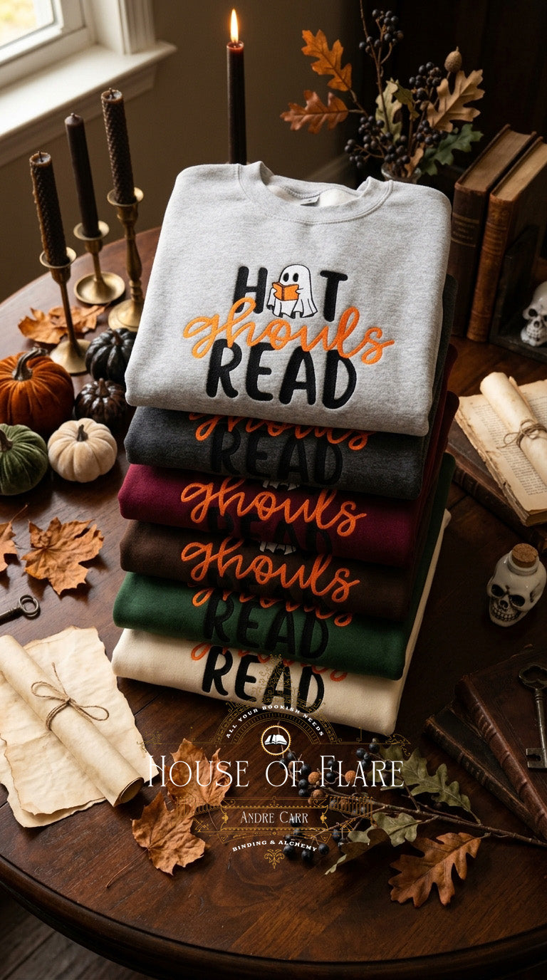 Hot ghouls Read Ghost - Embroidered Unisex Sweater