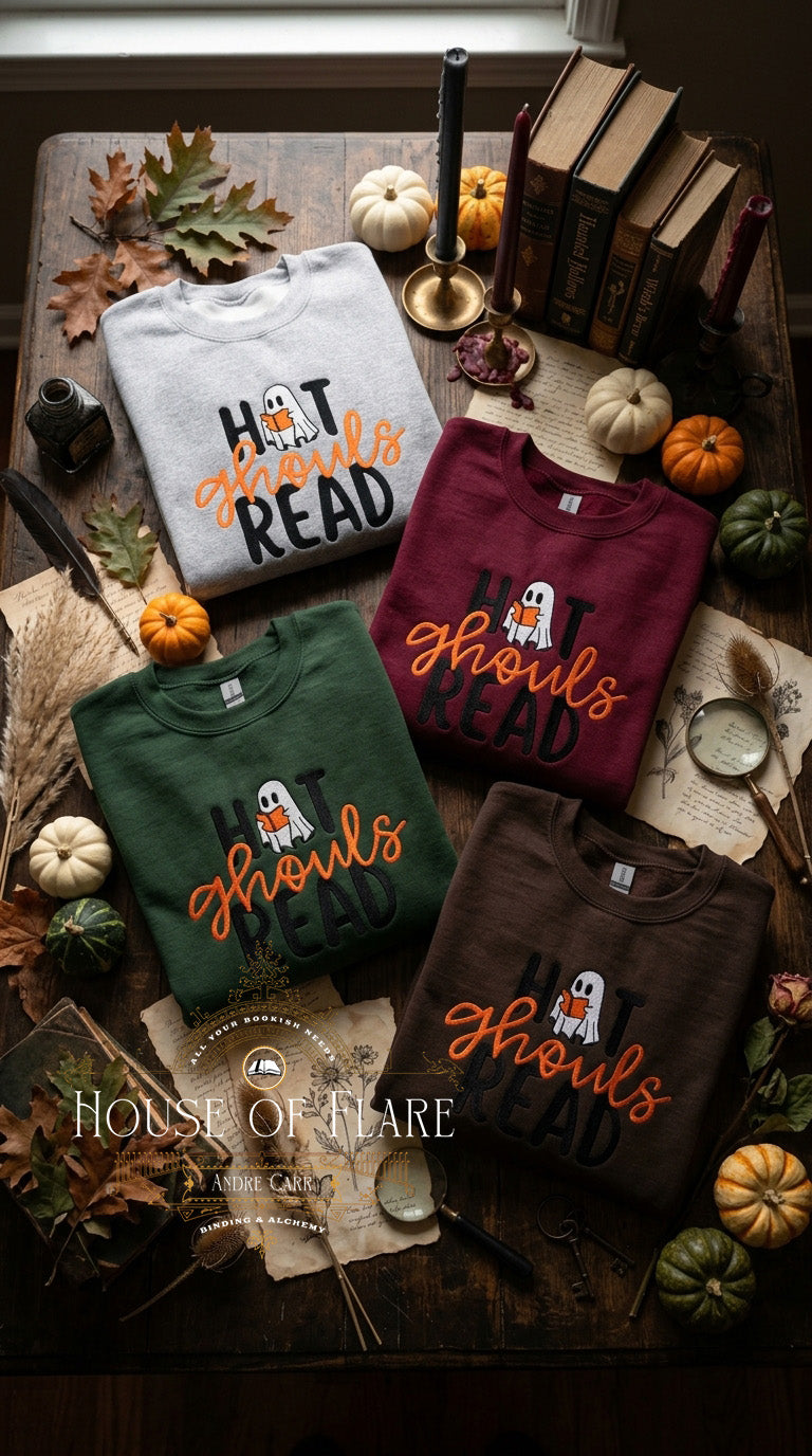 Hot ghouls Read Ghost - Embroidered Unisex Sweater