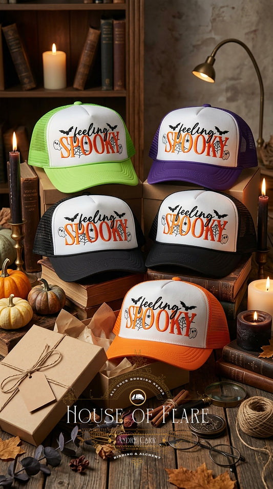 Embroidered Feeling Spooky Snap-back trucker Hat
