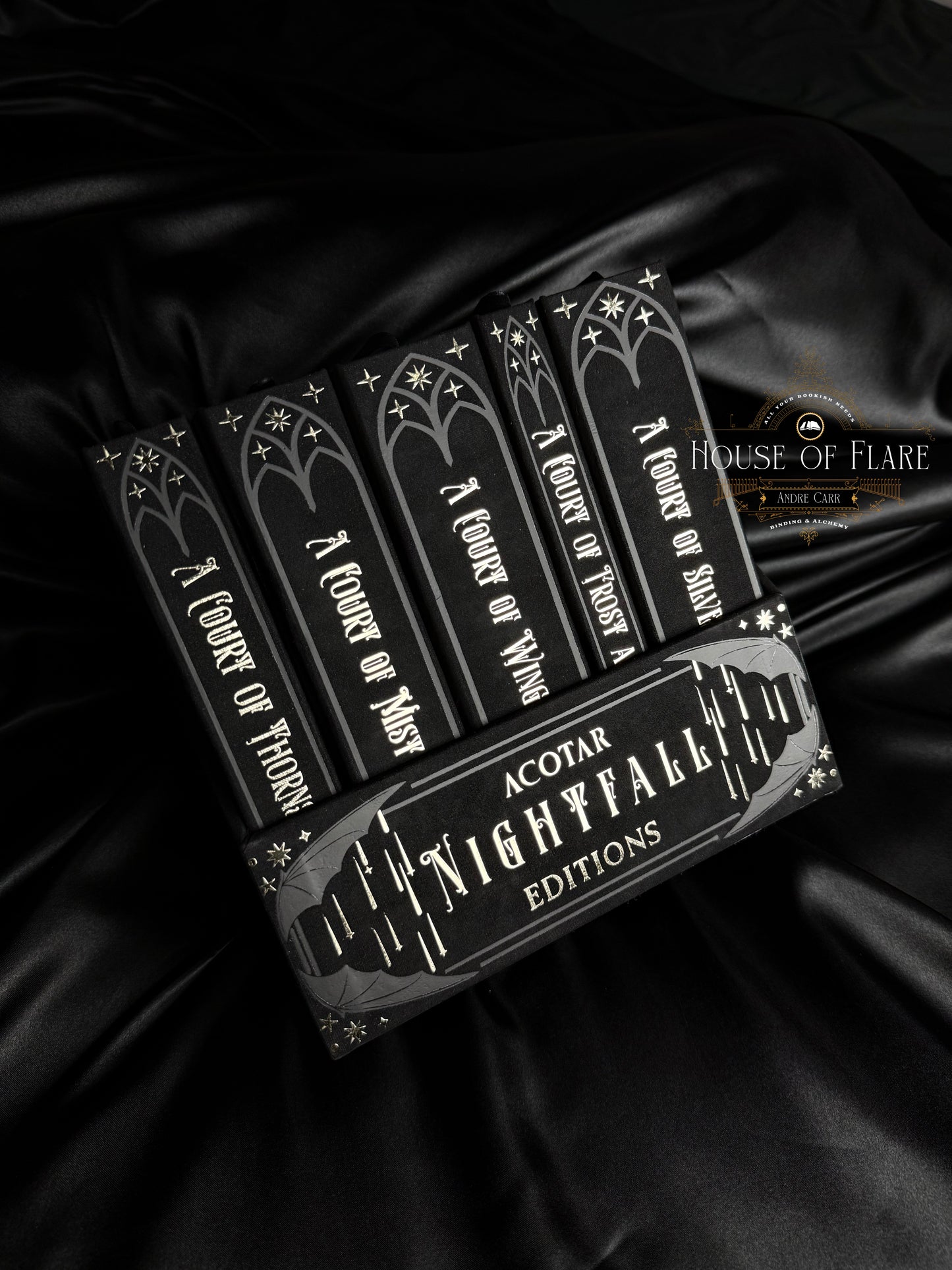 ACOTAR Nightfall Edition – Complete 5 Book Set with Custom Case (Made to order – custom rebound)
