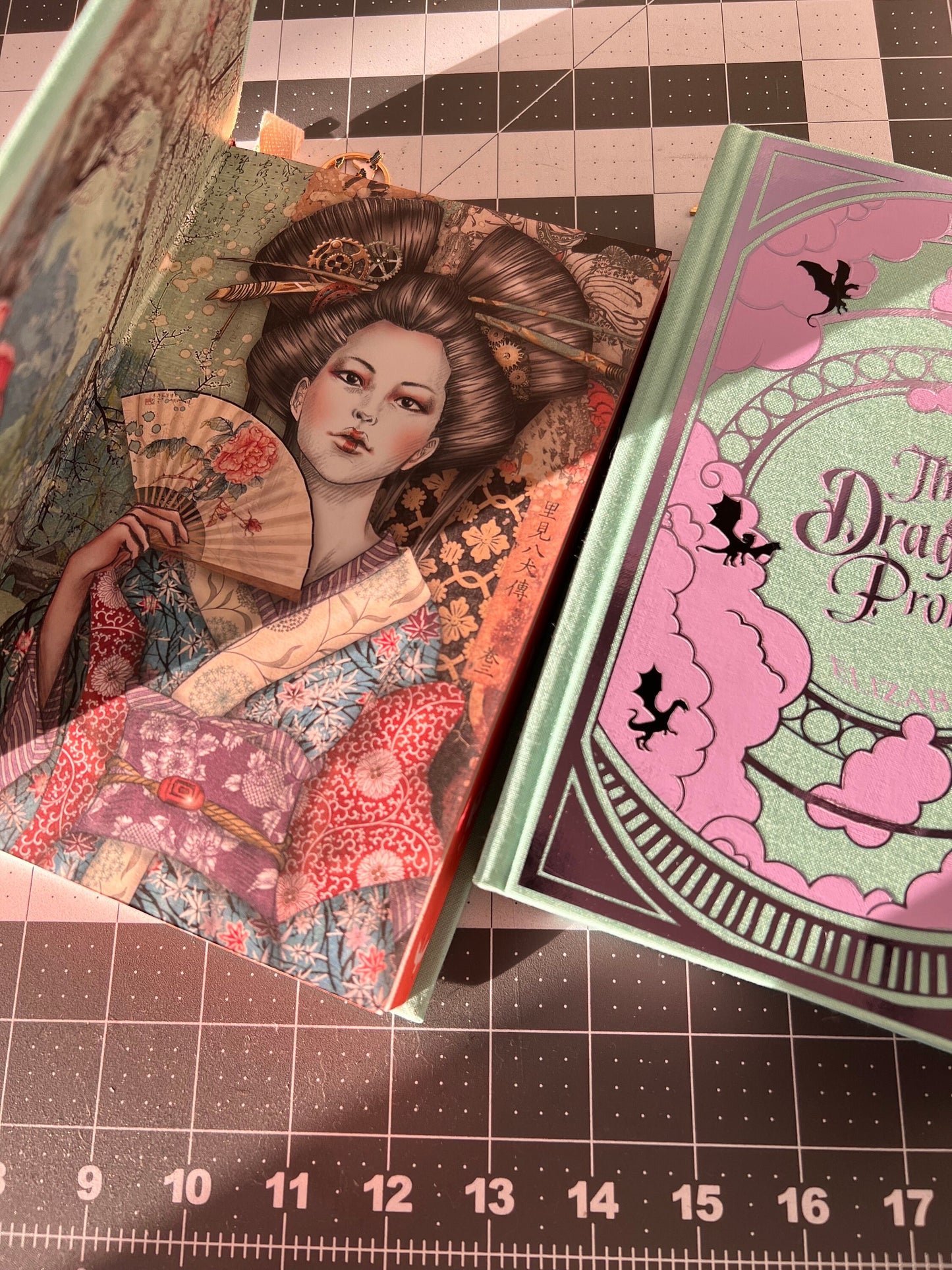 Six Crimson Cranes & The Dragons Promise by Elizabeth Lim Special Edition Rebinds Sprayed Edges Built in bookmark