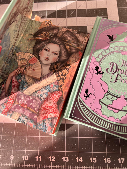 Six Crimson Cranes & The Dragons Promise by Elizabeth Lim Special Edition Rebinds Sprayed Edges Built in bookmark