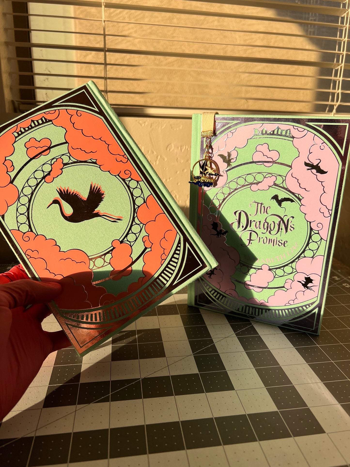 Six Crimson Cranes & The Dragons Promise by Elizabeth Lim Special Edition Rebinds Sprayed Edges Built in bookmark