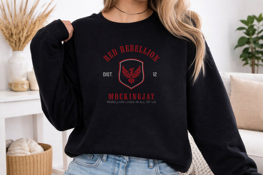"Red Rebellion" - Sweater/Hoodie Embroidered Unisex