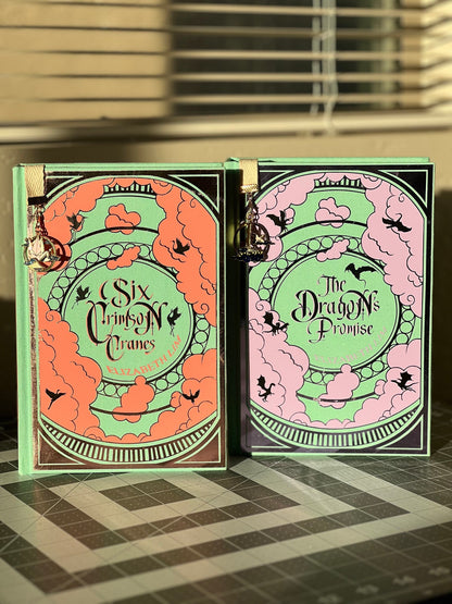 Six Crimson Cranes & The Dragons Promise by Elizabeth Lim Special Edition Rebinds Sprayed Edges Built in bookmark