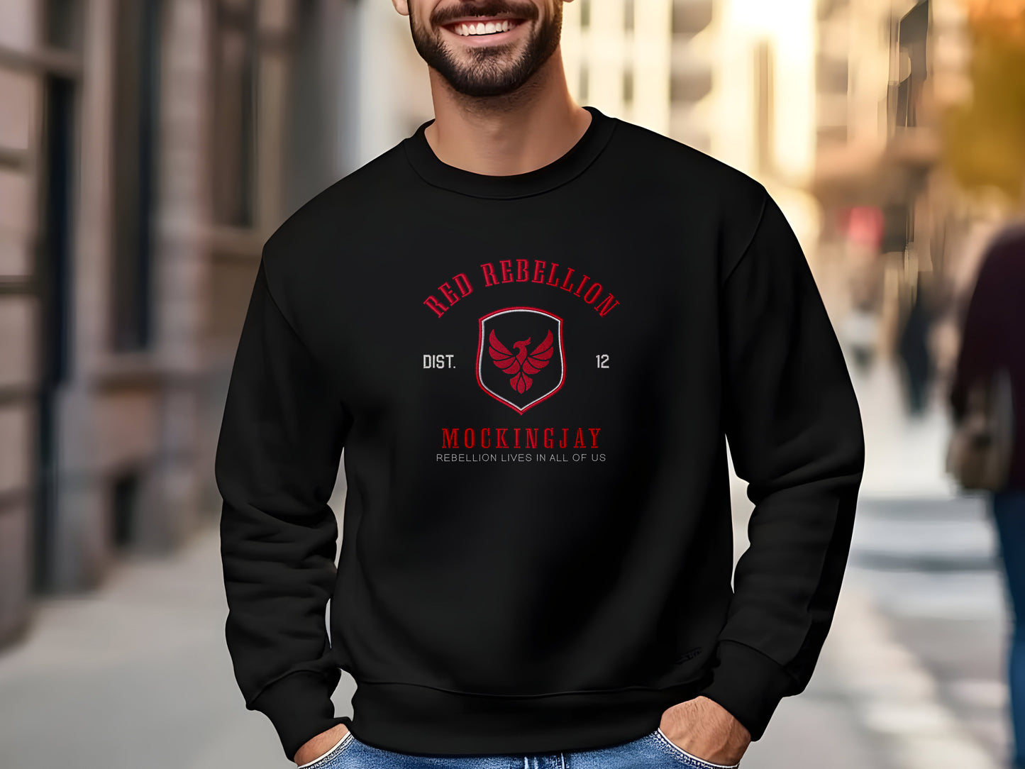 "Red Rebellion" - Sweater/Hoodie Embroidered Unisex