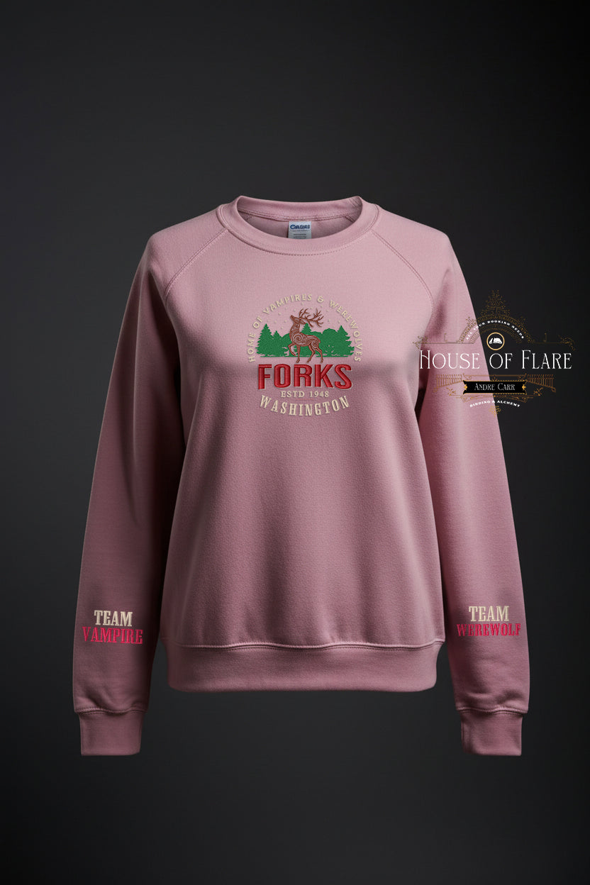 "FORKS Washington" - Sweater/Hoodie Embroidered Unisex