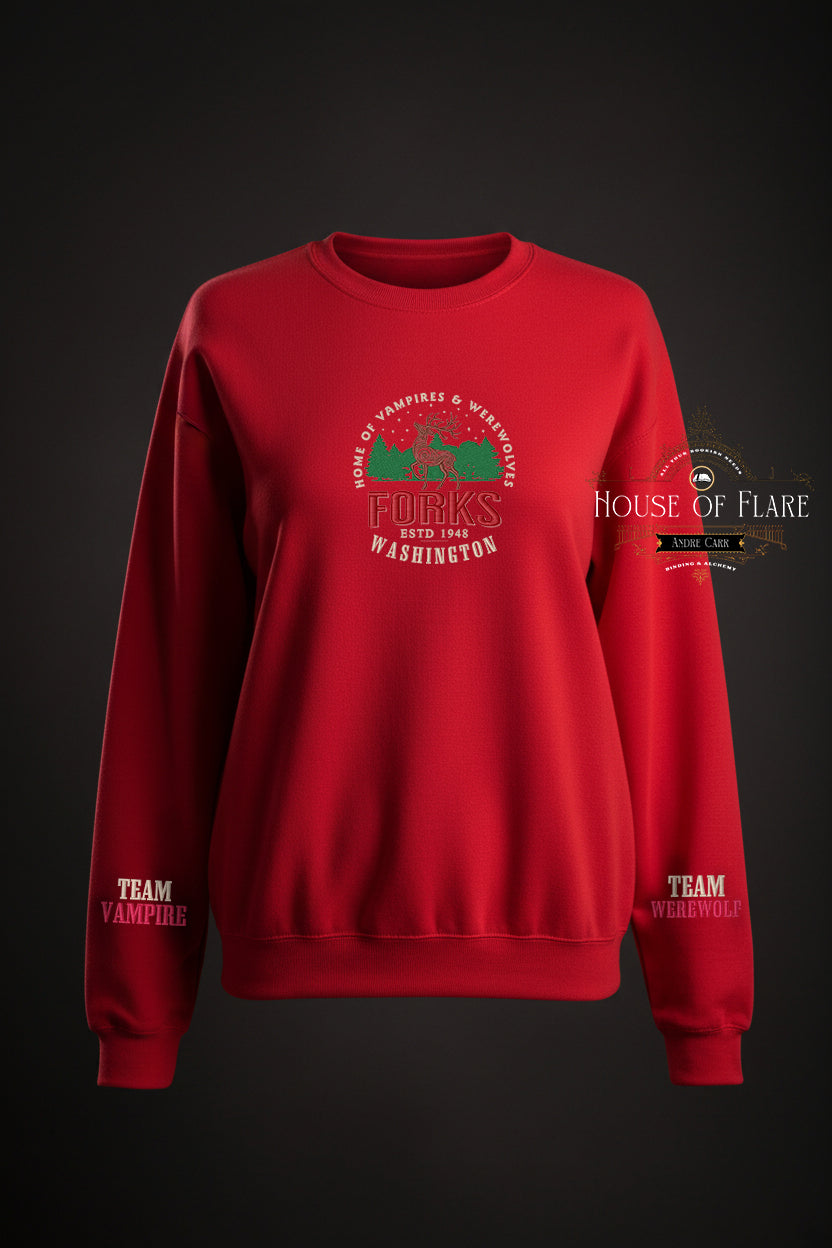 "FORKS Washington" - Sweater/Hoodie Embroidered Unisex